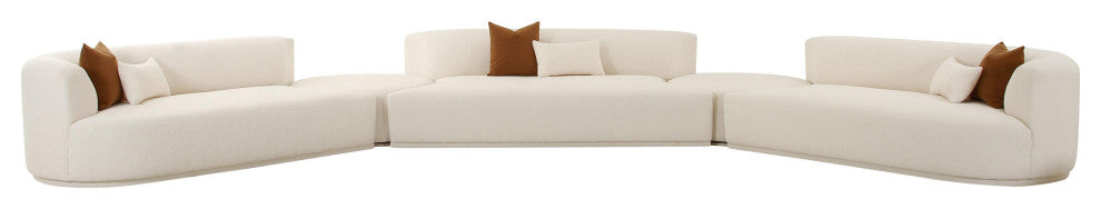 Fickle Cream Boucle 5-Piece Modular Sectional