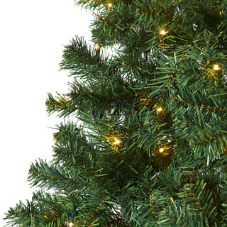 8' Northern Tip Artificial Christmas Tree With 450 Clear LED Lights