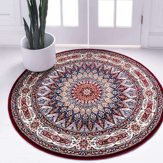 Traditional Kelayeh Round 5' Round Rust Area Rug