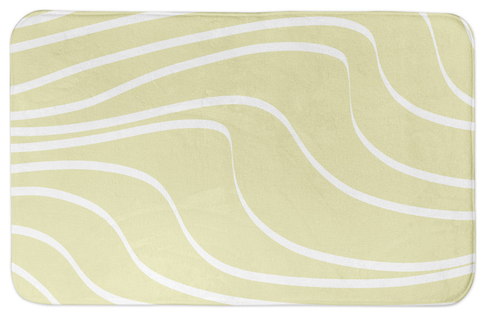 Wavy Lines On Yellow 21x34 Bath Mat
