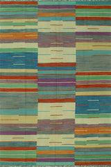 Winchester Kilim Alburt Rust/Green Rug, 6'5x9'7