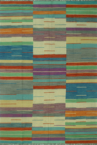 Winchester Kilim Alburt Rust/Green Rug, 6'5x9'7
