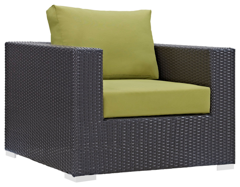 Modway Convene 8 Piece Outdoor Patio Sectional Set, Espresso