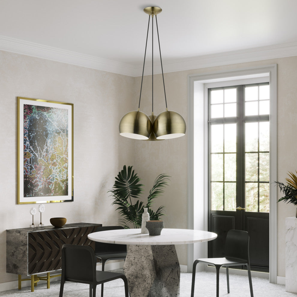 Livex Lighting 3 Light Antique Brass Multi Pendant
