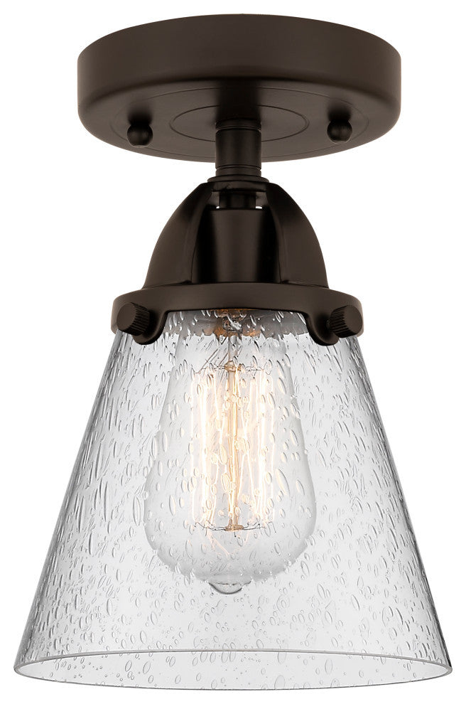 Small Cone Semi-Flush Mount, Oil Rubbed Bronze, Seedy, Seedy
