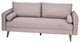 Evie Mid-Century Modern Sofa With Fabric Upholstery and Solid Wood Legs, Taupe