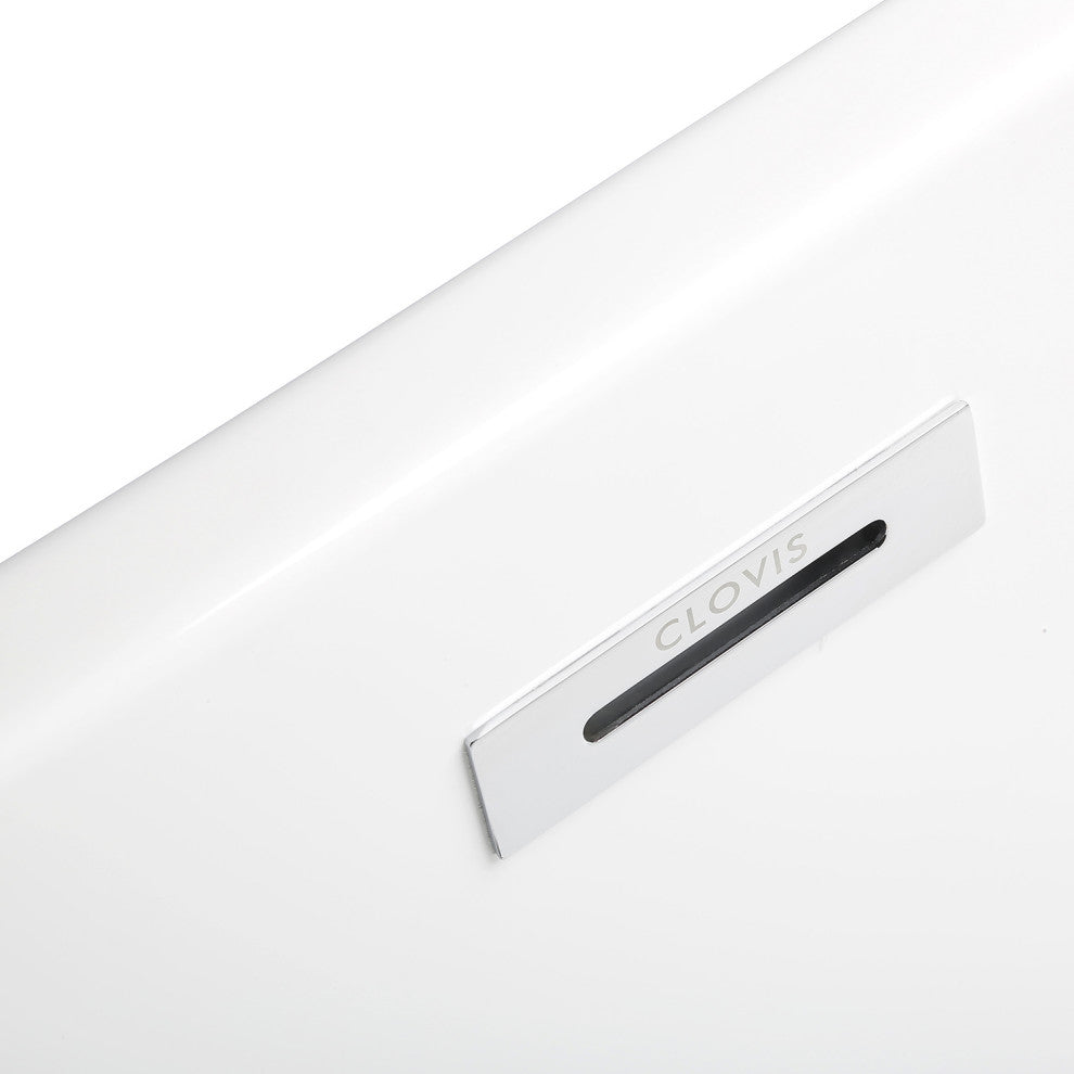 Acrylic Freestanding Soaking Bathtub in White, 60"28"