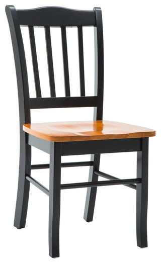 Shaker Dining Chairs, Set of 2, Black and Oak