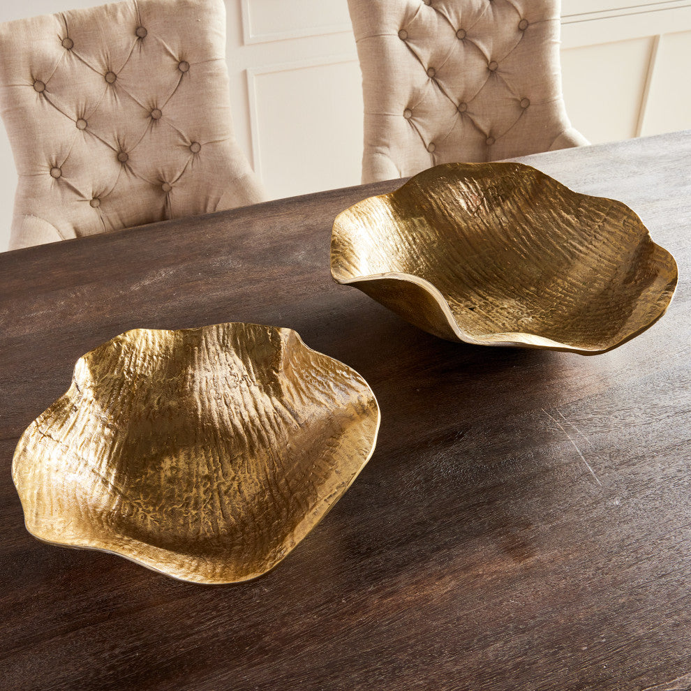 Clarice Decorative Bowls, Set of 2, Gold