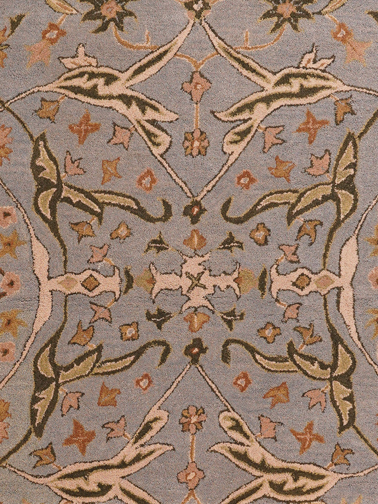 HAND TUFTED WOOL ECO-FRIENDLY AREA RUGS, Blue Green Color, Oriental Design