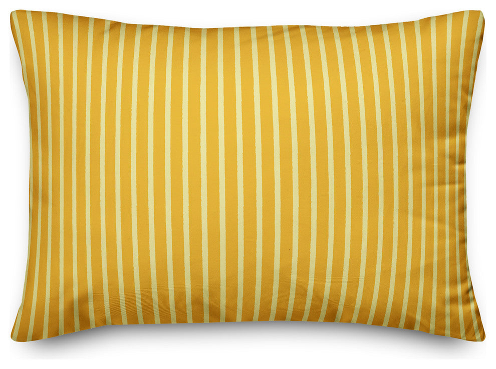 Yellow Stripes Throw Pillow