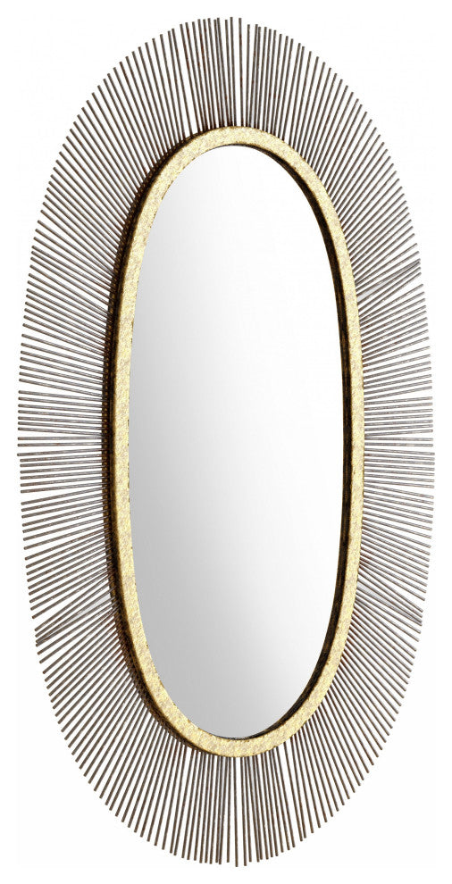 Black and Gold Oval Mirror