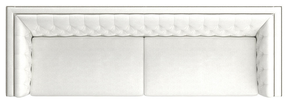 Nativa Interiors Mirel 108" Sofa, Off White, Classic Depth