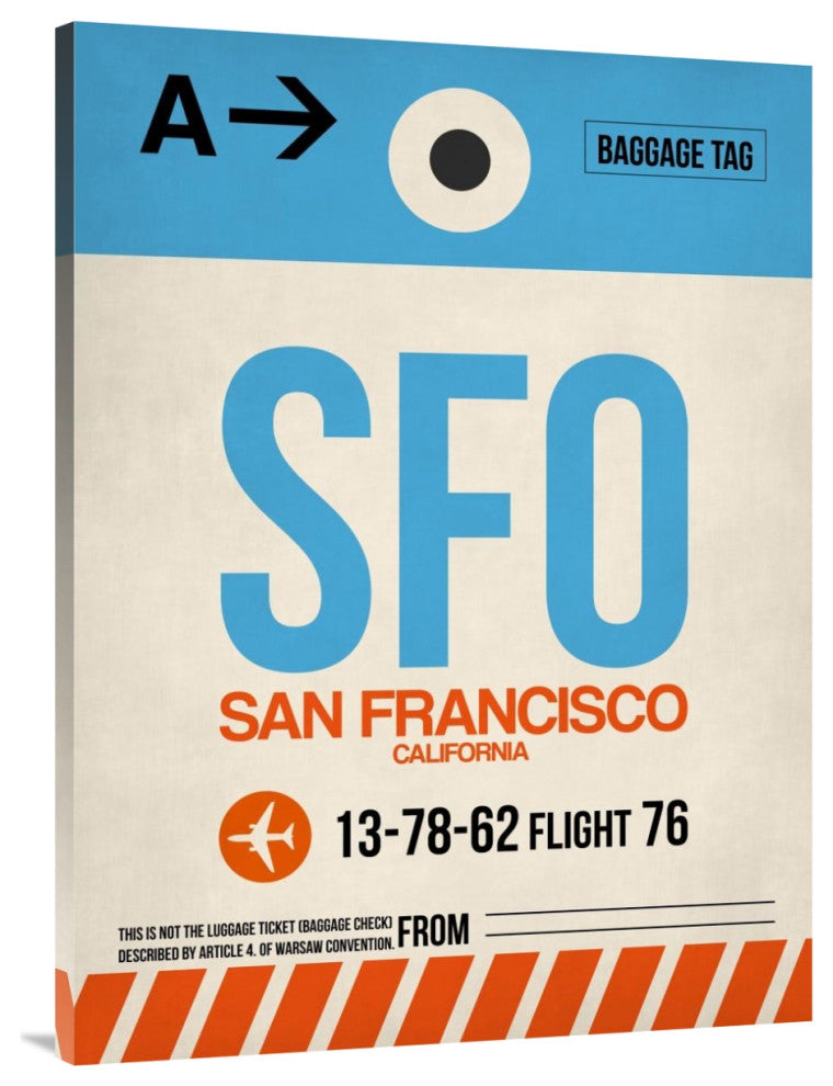 "SFO San Francisco Luggage Tag 1" Fine Art Print