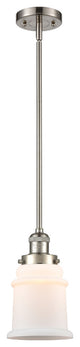 Canton 1-Light Mini Pendant, Brushed Satin Nickel, Matte White