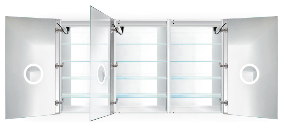 72x42 Recessed Or Surface Mount Medicine Cabinet 12 Shelves, LED, Llr