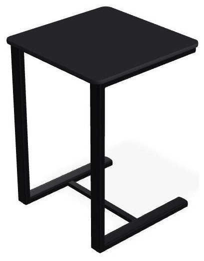 17.5" Square Marine Grade Outdoor End Table, Black