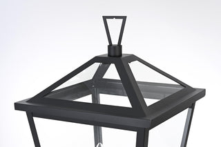 Home Living 12" Outdoor Post Light, Black