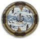 Angie Collection Round 4' x 4' Beige Nautical Themed Area Rug