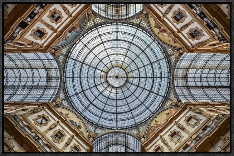 "Galleria Vittorio Emanuele Ii" Framed Canvas Giclee by Renate Reichert, 23x15"