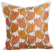 Orange Throw Pillow Covers 16"x16" Cotton, Tulip Sway