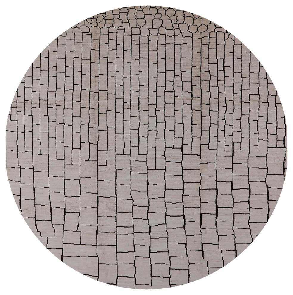 Ahgly Company Indoor Round Mid-Century Modern Area Rugs, 5' Round
