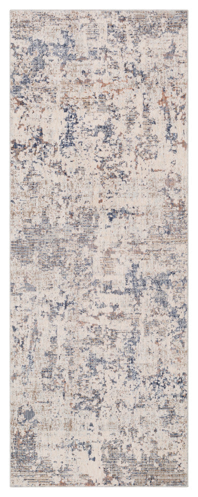 Surya Palazzo PZL-2301 3'3"x8' Rug, Navy/Denim/Pale Blue/Taupe/Cream/White/Blush