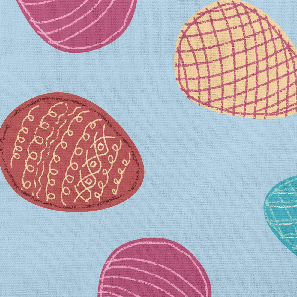 Egg Hunt Easter Decorative Throw Pillow, After Rain Blue, 18x18"