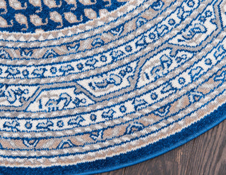 Unique Loom Blue Allover Williamsburg 5' Round Rug