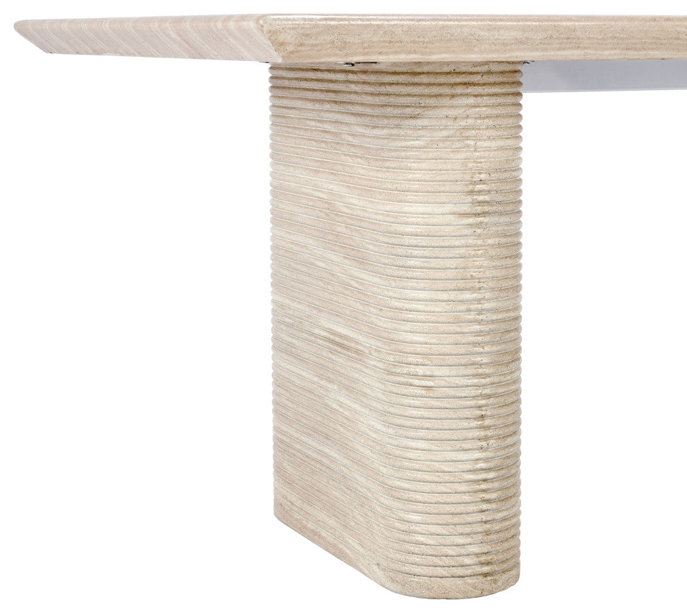 Aiden 87" Outdoor Dining Table, Beige