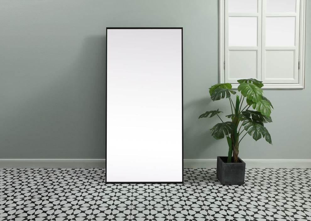 Metal Frame Rectangle Full Length Mirror 30X60 Inch, Black