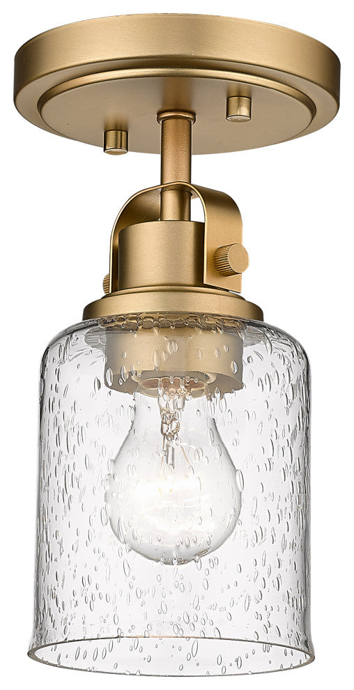 Zlite 340F1-HG 1-Light Flush Mount, Clear Seeded