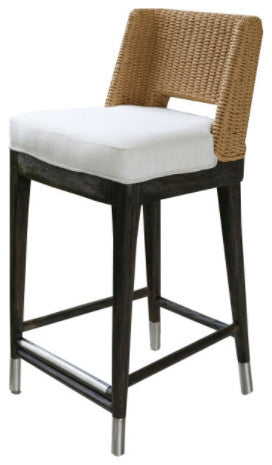 Fritz Rope Teak Outdoor Bar Stool