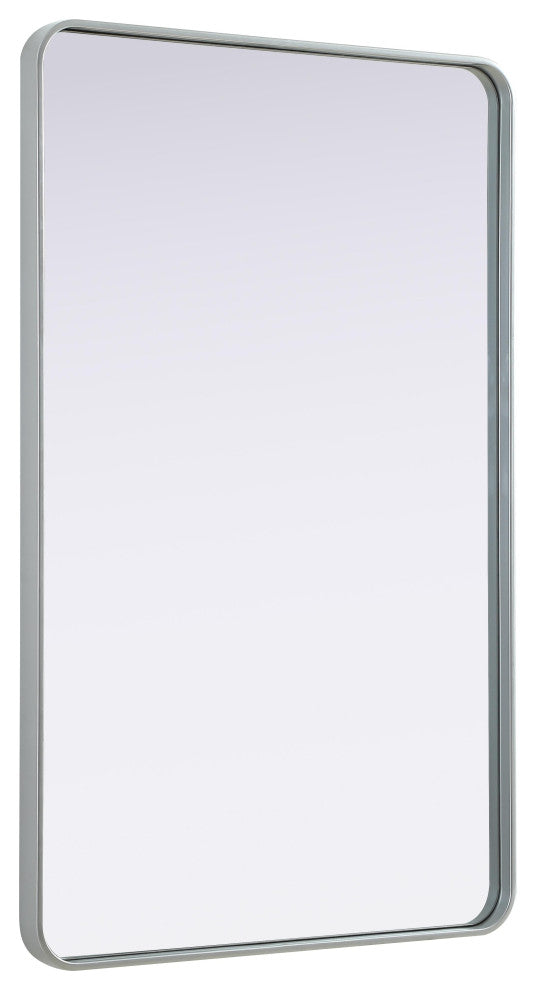 Home Living Contour Metal Rectangle Mirror 30x48, Silver