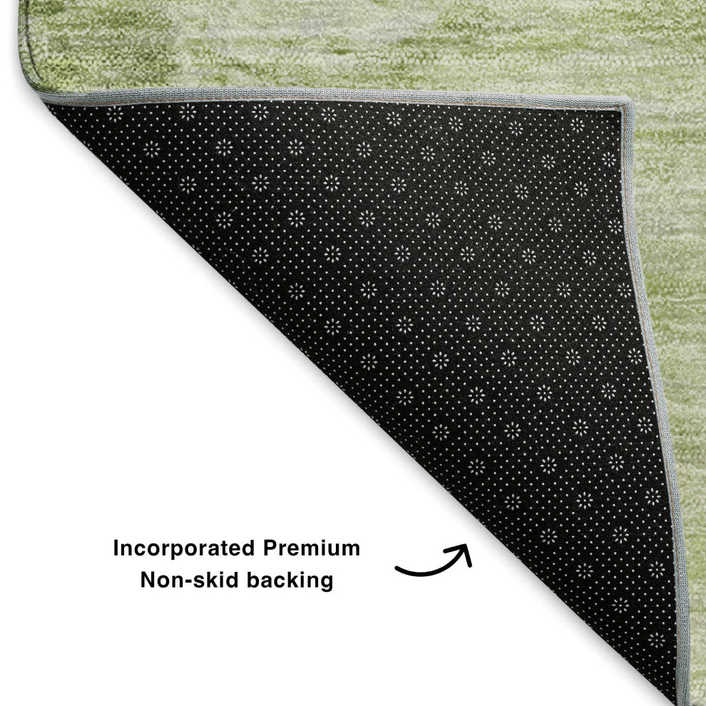 Premium Machine Washable Mayfield AMF595 Aloe 8' x 8' Round Rug