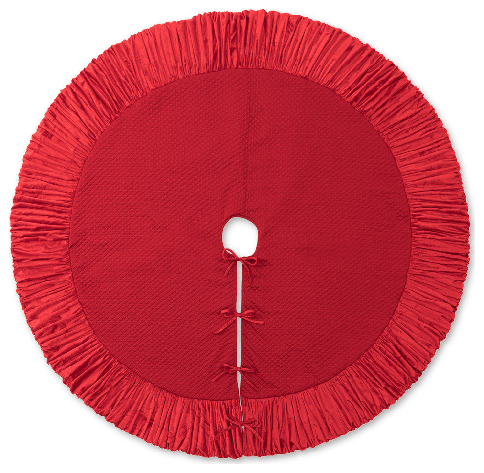 60"D Velvet Ruffled Christmas Tree Skirt