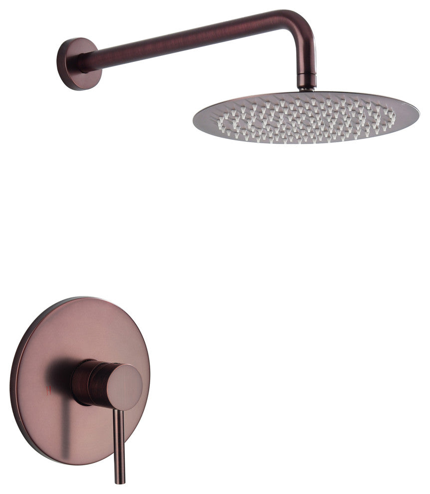 Wall Mount Shower Faucet With Rough-In Valve, Brown