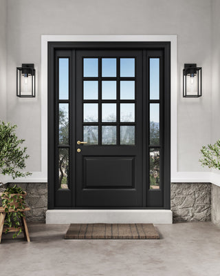 Vado Extra Large One Light Outdoor Wall Lantern, Black