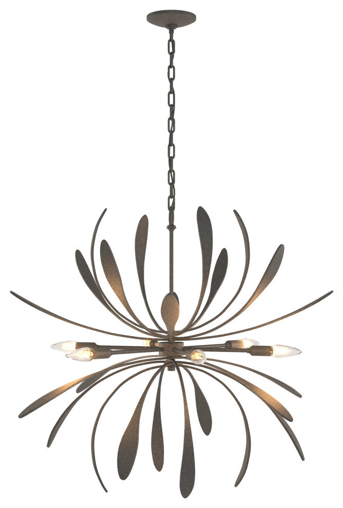 Dahlia Chandelier, Natural Iron Finish