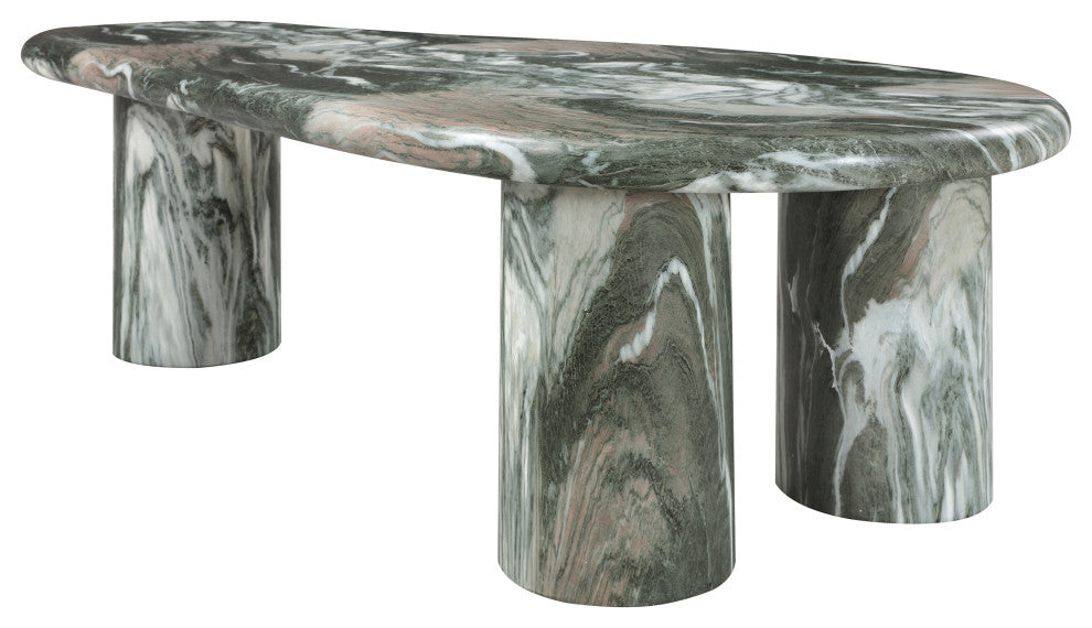Sassari Finished Concrete Indoor/Outdoor Coffee Table, Green Finish