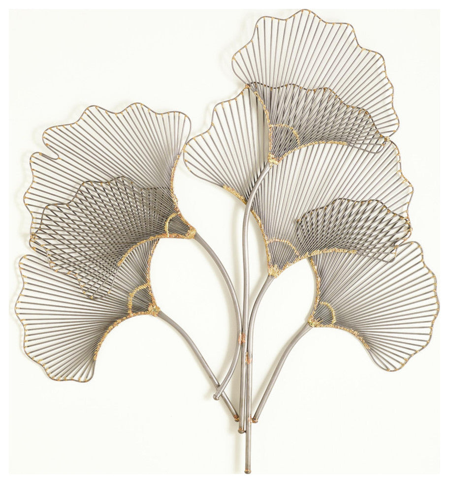 Ginkgo Leaf Wall Panel, Natural Iron