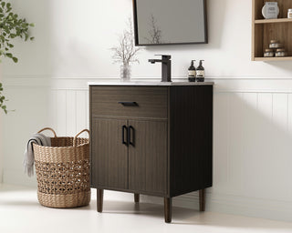 Home Living 24" Single Bathroom Vanity, Mocha Brown