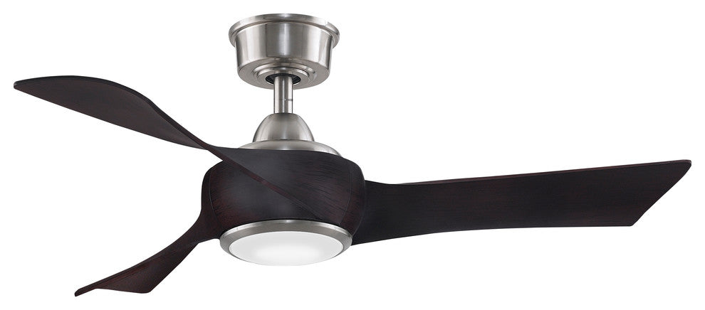 Fanimation Wrap Custom Ceiling Fan Brushed Nickel/Dark Walnut/LED Light, 44"
