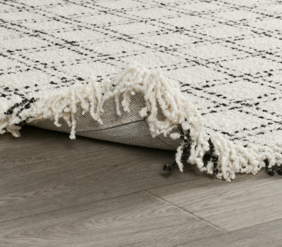 Classic Home Bradbury Wool Check Ivory/Black 9x12 Rug