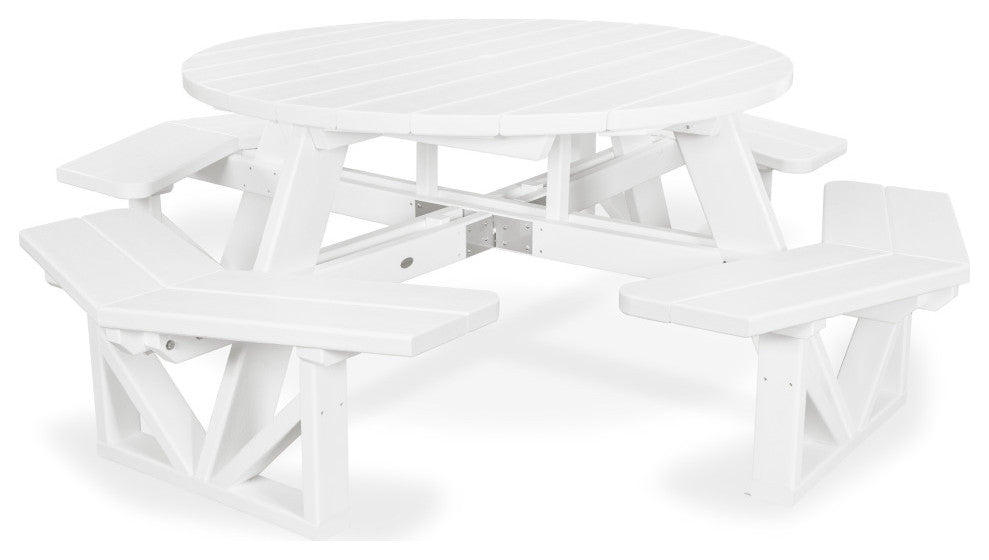 Polywood Park 53" Octagon Table, White