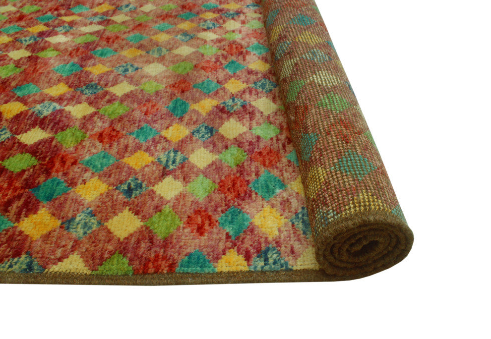 Balochi KoLight en Rust/Turquoise Rug, 5'0x8'1