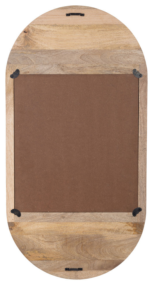 Wood, 34"Lx18"W Oval Mirror, Brown