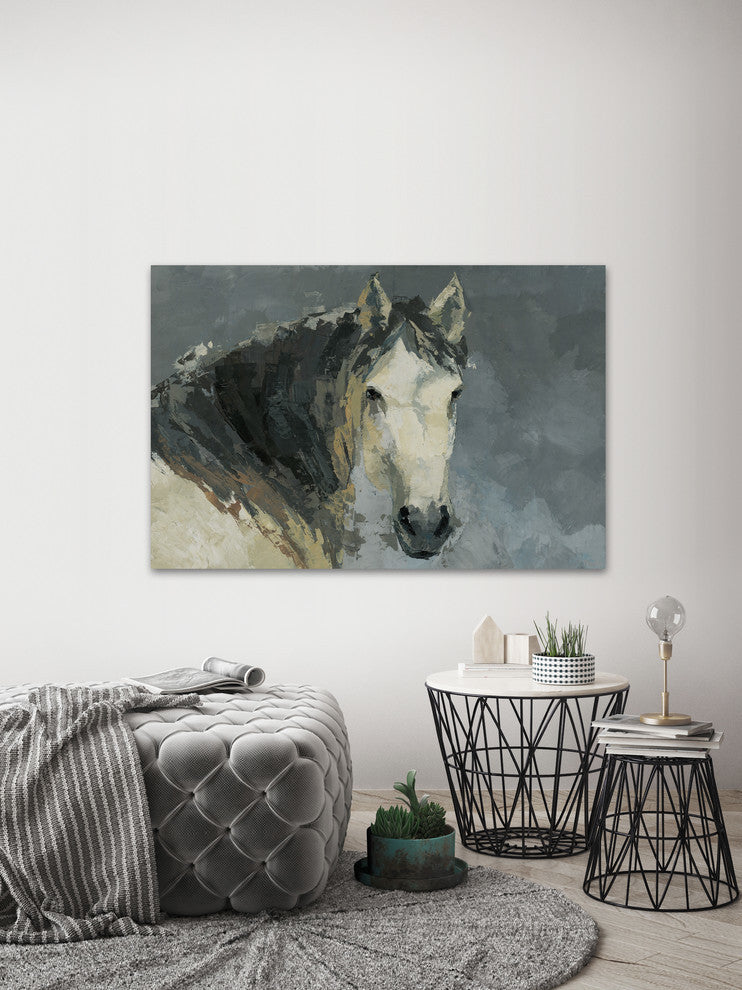 "Dark-Haired Horse" Painting Print on Wrapped Canvas, 60"x40"