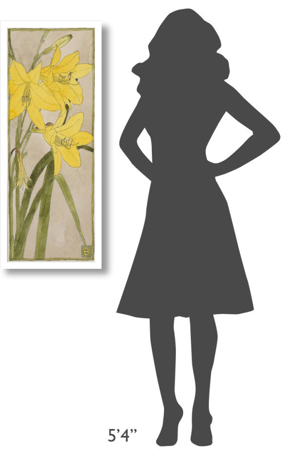"Yellow Daylily" Digital Paper Print by Hannah Borger Overbeck, 16"x38"