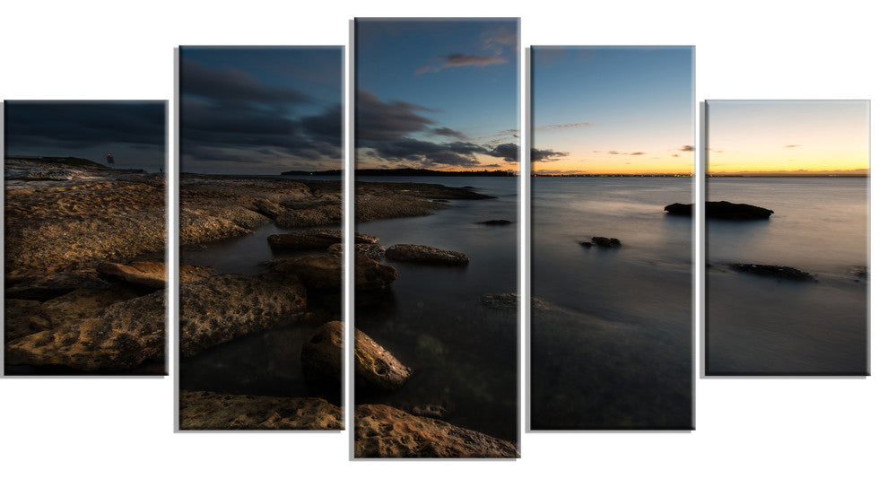 "Dark Sydney Coastline" Canvas Print, 5 Panels